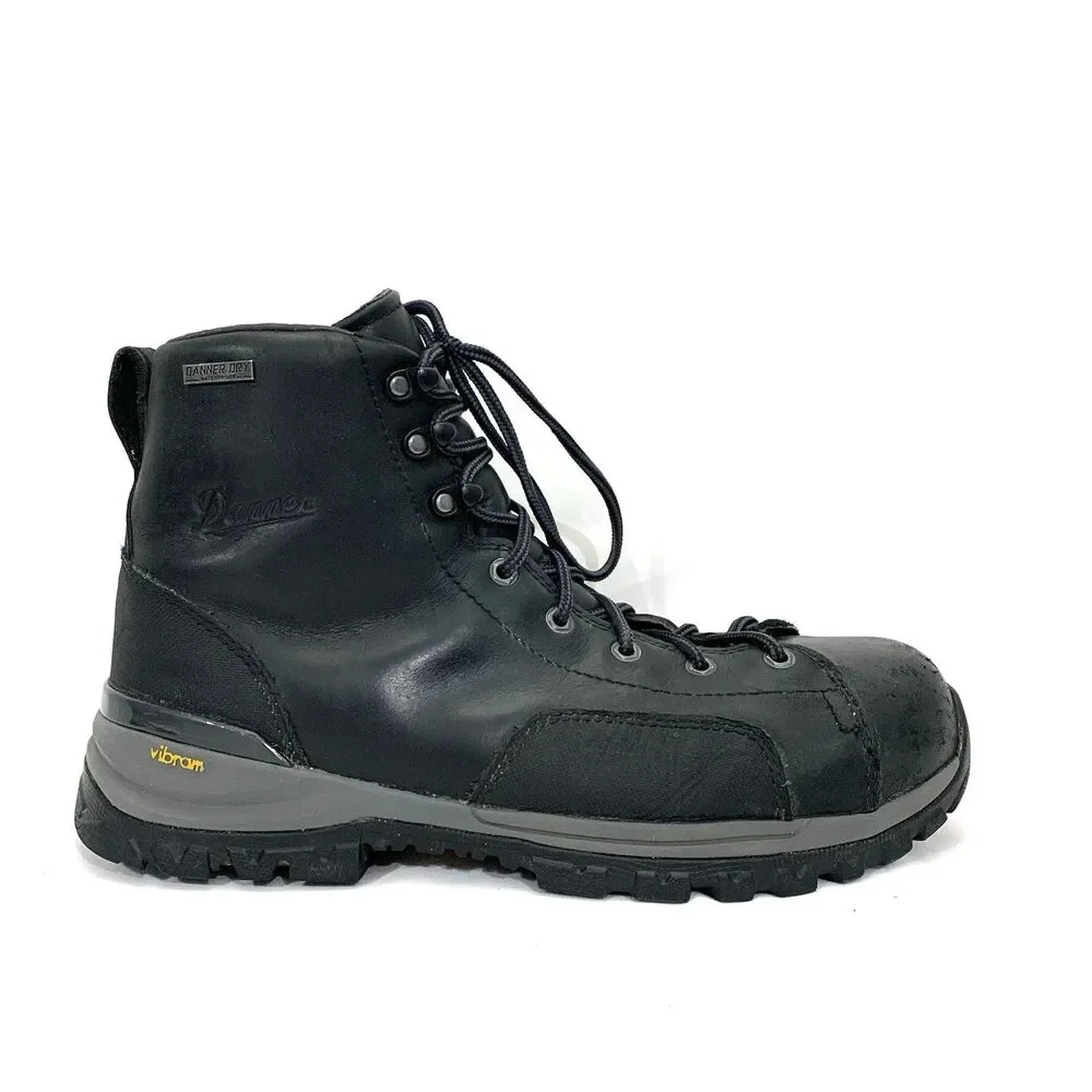 DANNER Stronghold 6” Men's Black Composite Toe Lace Up Work Boots Size 9.5 D
